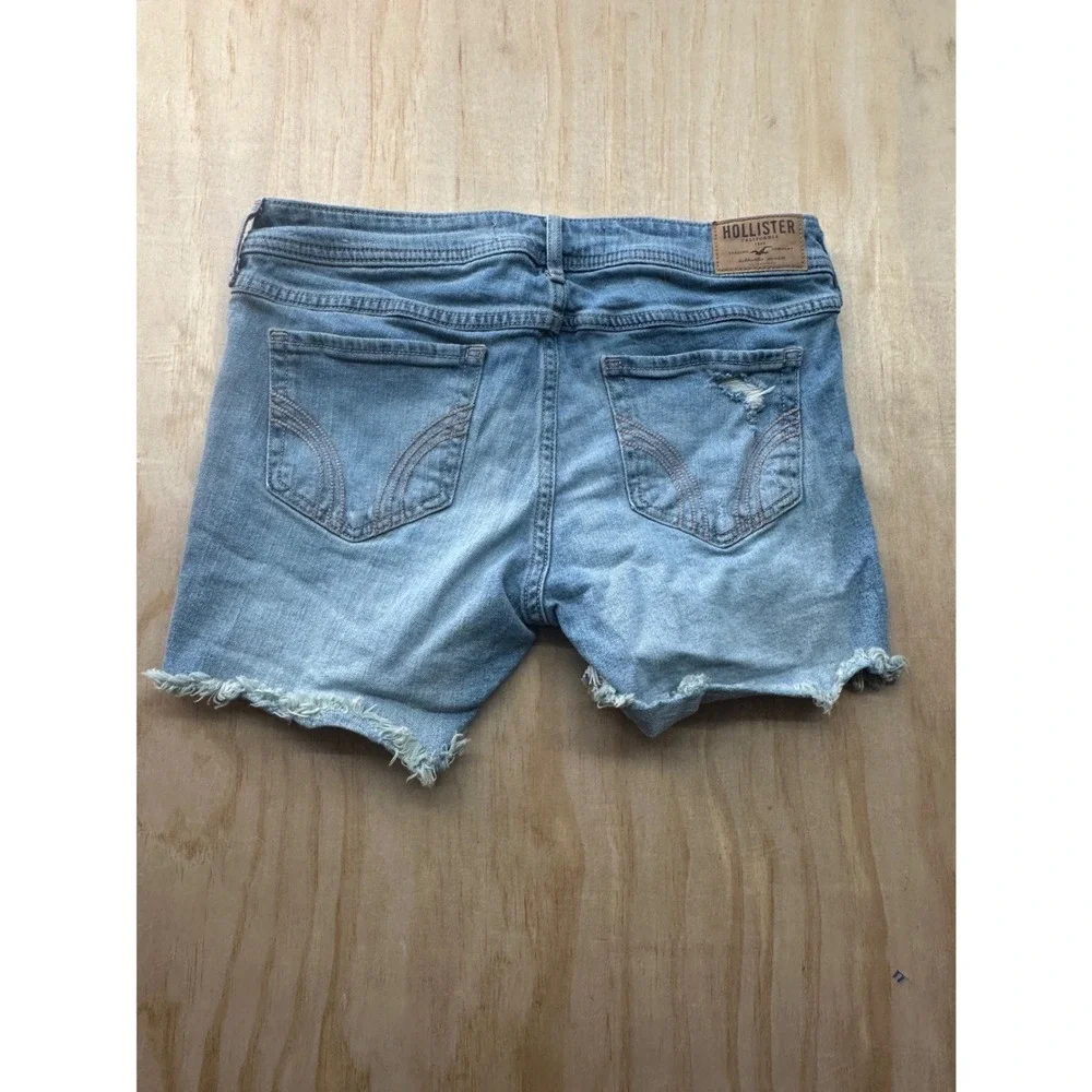 Hollister Boyfriend Shorts Womens 1 W25 Ultra Low Rise Distressed Denim Blue‎